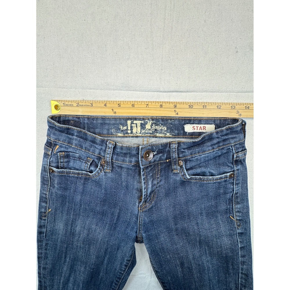 Los !T Jeans Star Bootcut Women Size 27 Blue Low Rise Dark Wash Denim - Picture 3 of 14